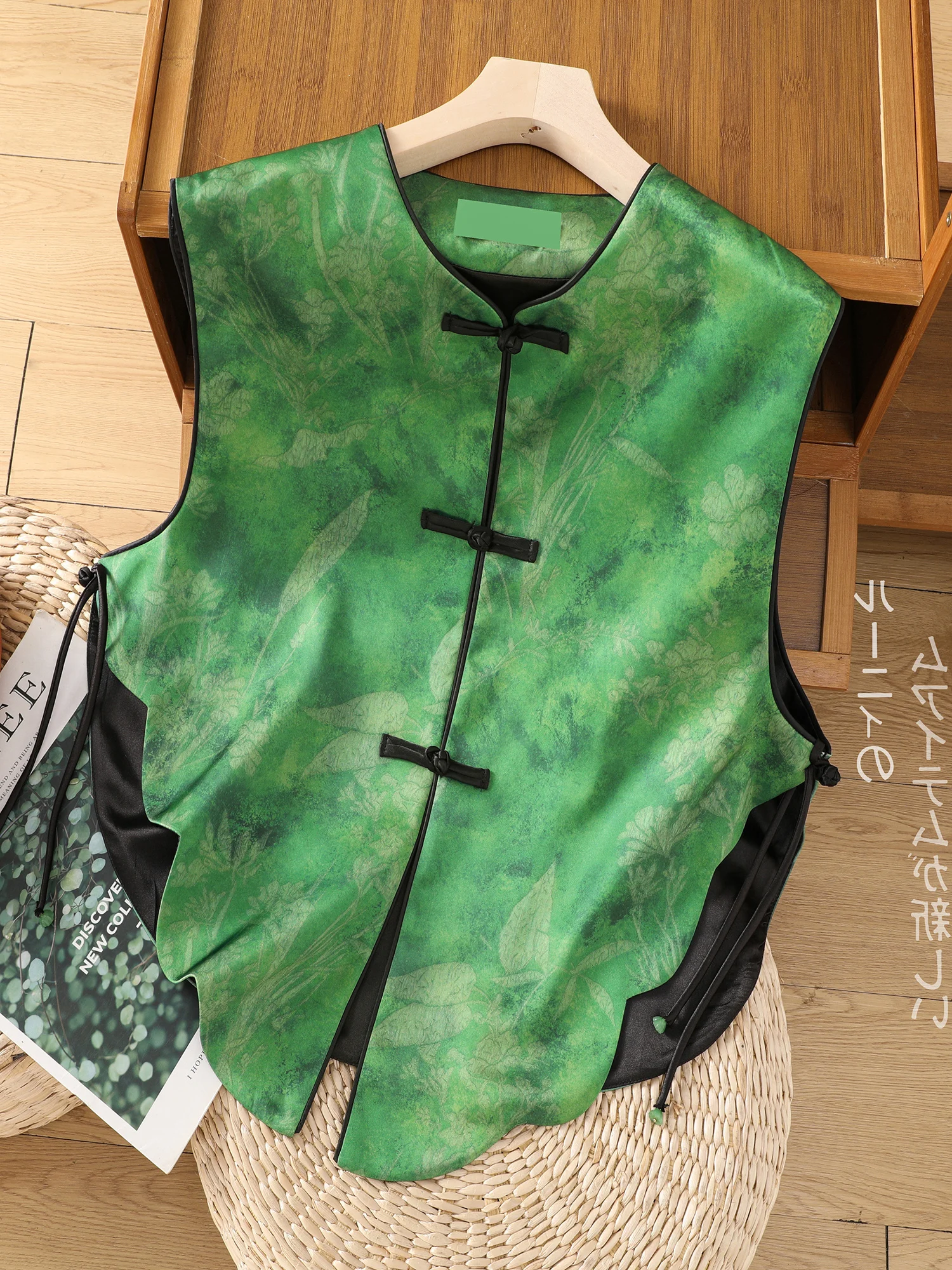 

Элегантный женский жилет с вышивкой и пуговицами, повседневный деловой стиль, круглый вырез, стандартная длина, другие материалы