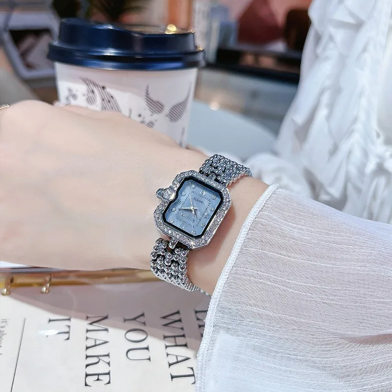 Reloj de lujo elegante a la moda resistente al agua para mujer, reloj de cuarzo rectangular retro para estudiantes, nuevo regalo de cumpleaños