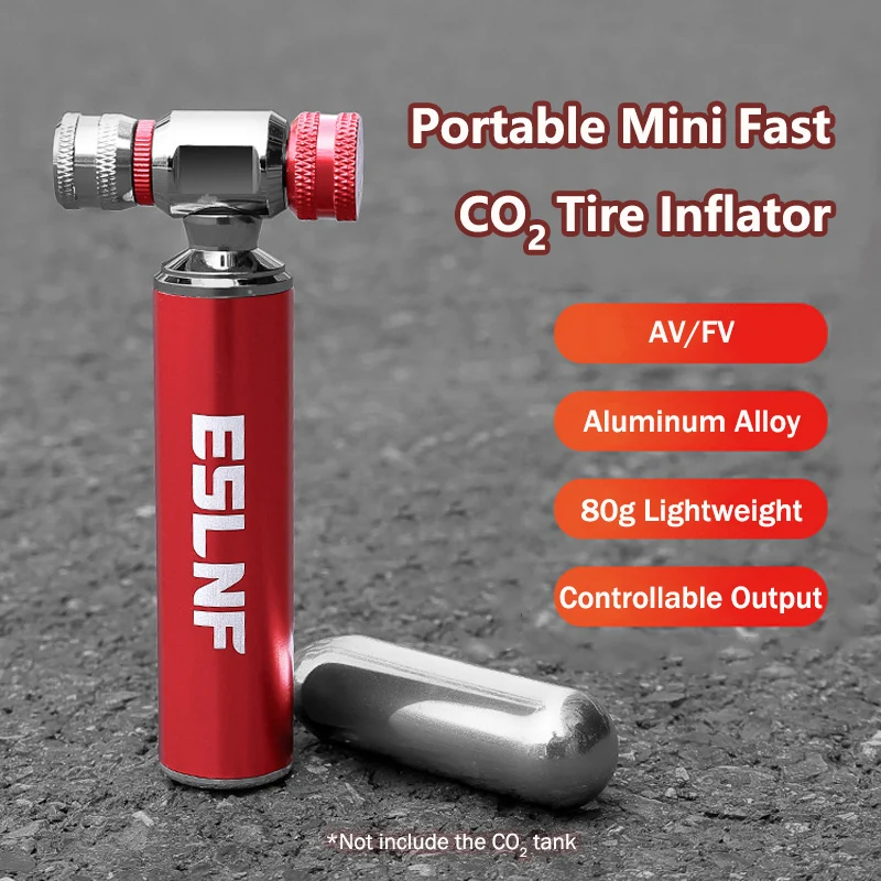 AliExpress ESLNF Fast C02 Air Inflator Portable Road Bicycle Tire Pump With Shell Durable Aluminum Alloy MTB Tire Inflator For AV/FV