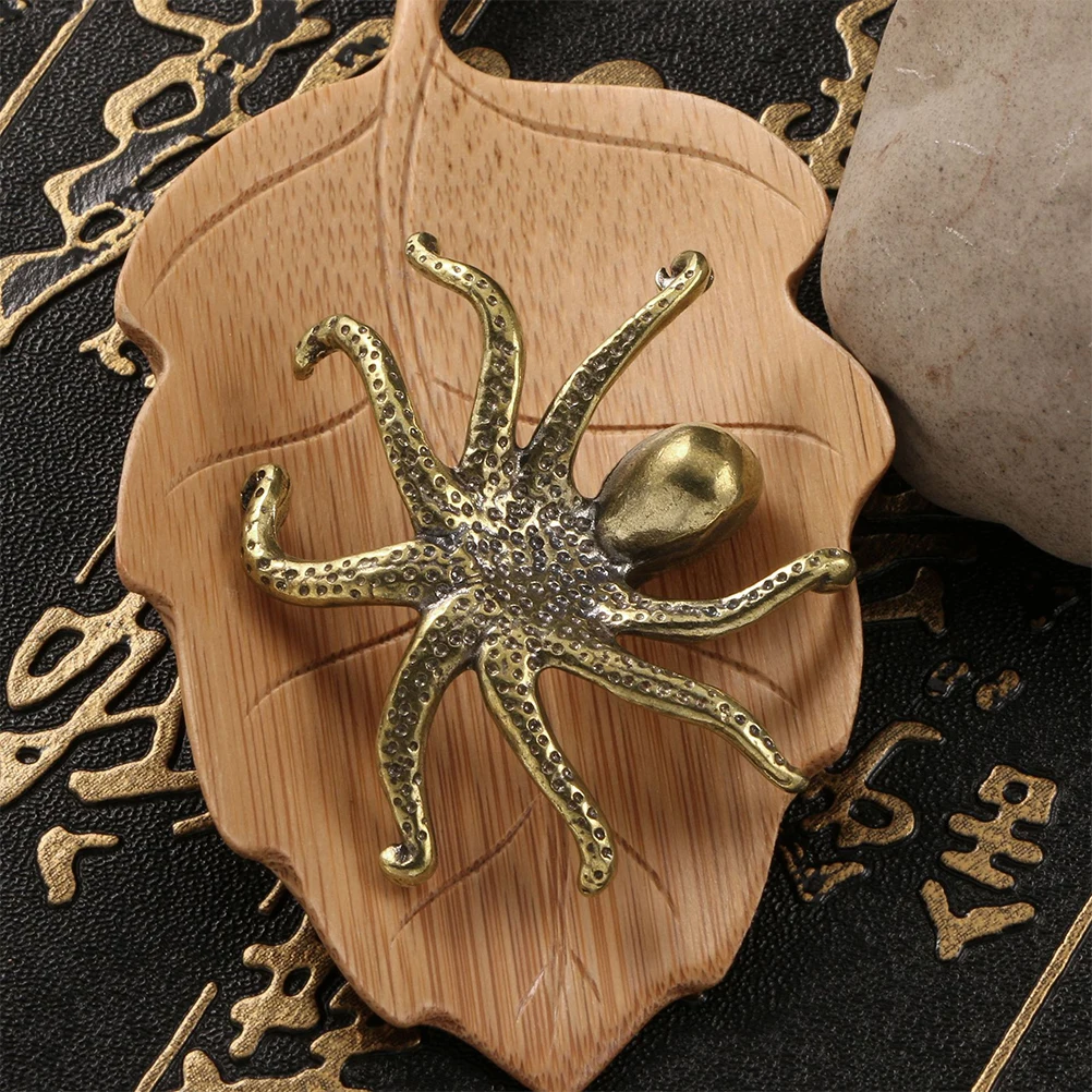 

Brass Octopus Unique Design Safe Durable Indoor Desktop Garden Brass Octopus Decor Decor Sea Animal Craft Novelty nament