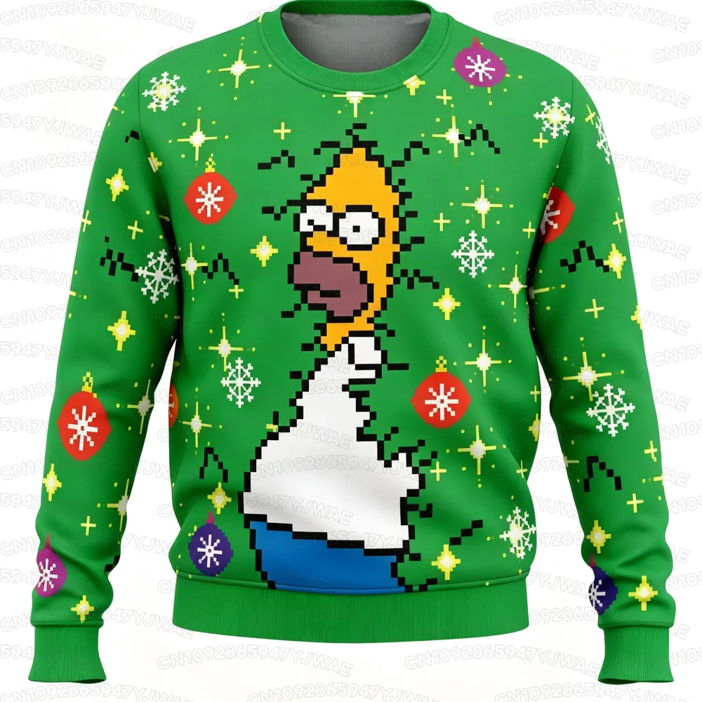 2026 Herbst- und Winter-Sweatshirt für Damen und Herren mit Langen Ärmeln, Simpsons-Cartoon-Print Pullover, Lässiges Weihnachts-Sweatshirt – Detail 8