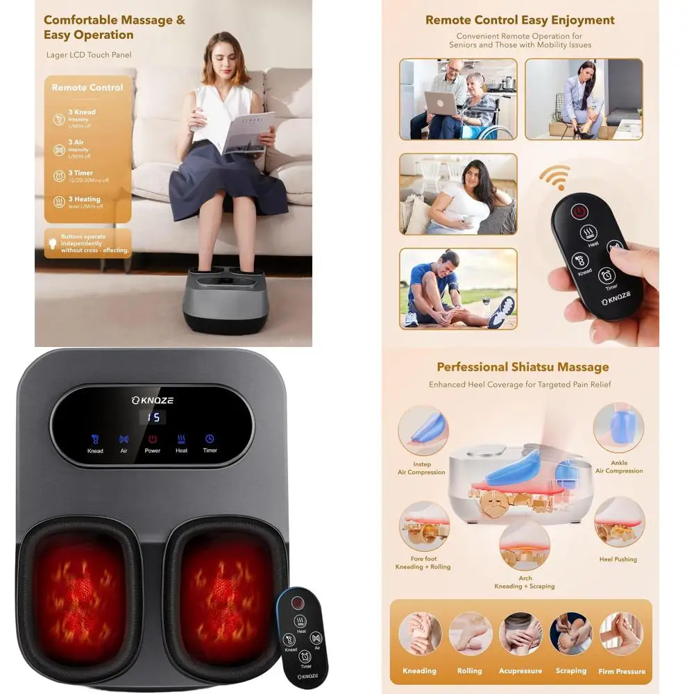 

Heated Shiatsu Foot Massager for Plantar Fasciitis and Neuropathy Relief, Deep Kneading Therapy, Ideal Gift for Men and Women, F