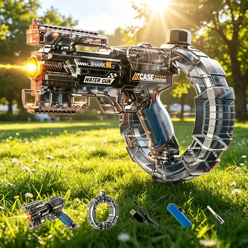 Simulated Firing Electric Water Gun for Aldult Children Automatic Continuous Shooting Water Blasters Summer Outdoor Toy for Kids