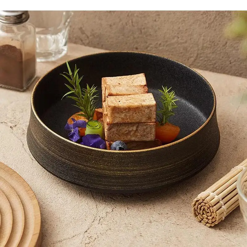 

Retro Hand Painted Ceramic Bowl Restaurant Salad Dessert Pasta Bowls Molecular Cuisine Specialty Tableware