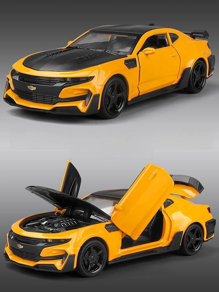 1/32 Chevrolet Camaro ZL1 Super Racing Car Toy For Children Diecast Miniature Model Pull Back Sound & Light Collection Gift Kid