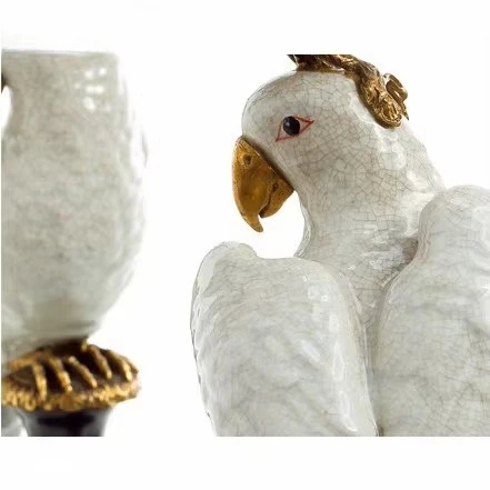 ホームデコレーション ヴィンテージ アメリカン パーティーデコレーション、キャンドルホルダー 新しい高級鳥型セラミックキャンドルホルダーセット メタル