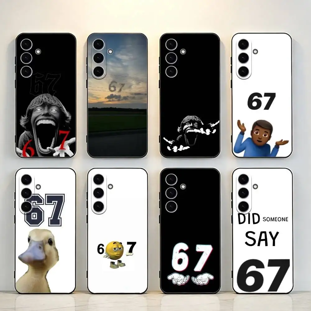 67 Six Seven Phone Case For Samsung Galaxy A73,A72,A71,A70,A53,A52,Cover Black Shell ll