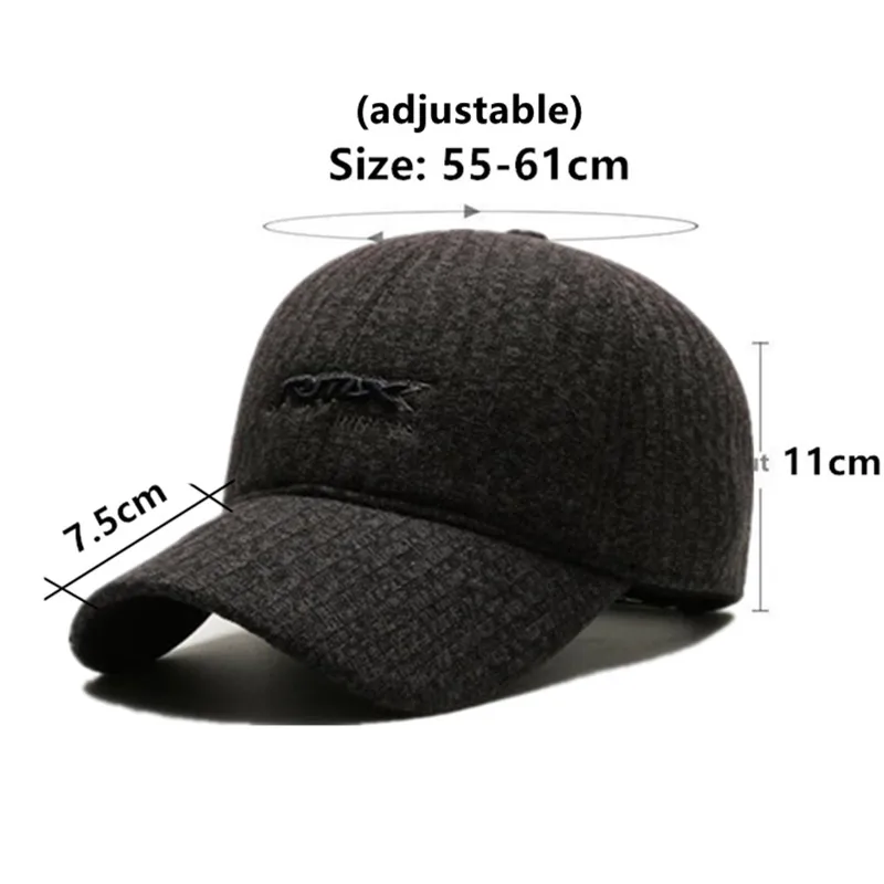 2022 Winter New Men's Warm Baseball Caps Plus Fluff Thickening Sports Cap Fashion Embroidery Party Hats Trucker Hat Snapback Cap