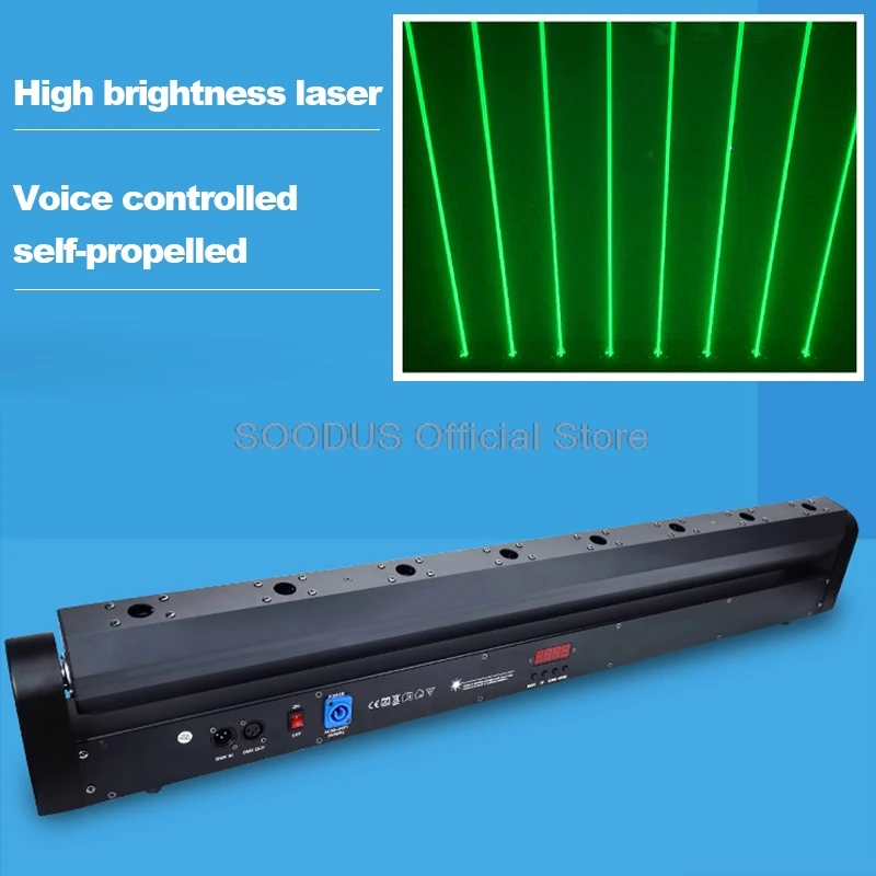 LED Lights Rotating DMX512 Voice Control 8 Eyes Stage Audience Atmosphere Beam Light for DJ KTV Wedding Party Disco Stage Show