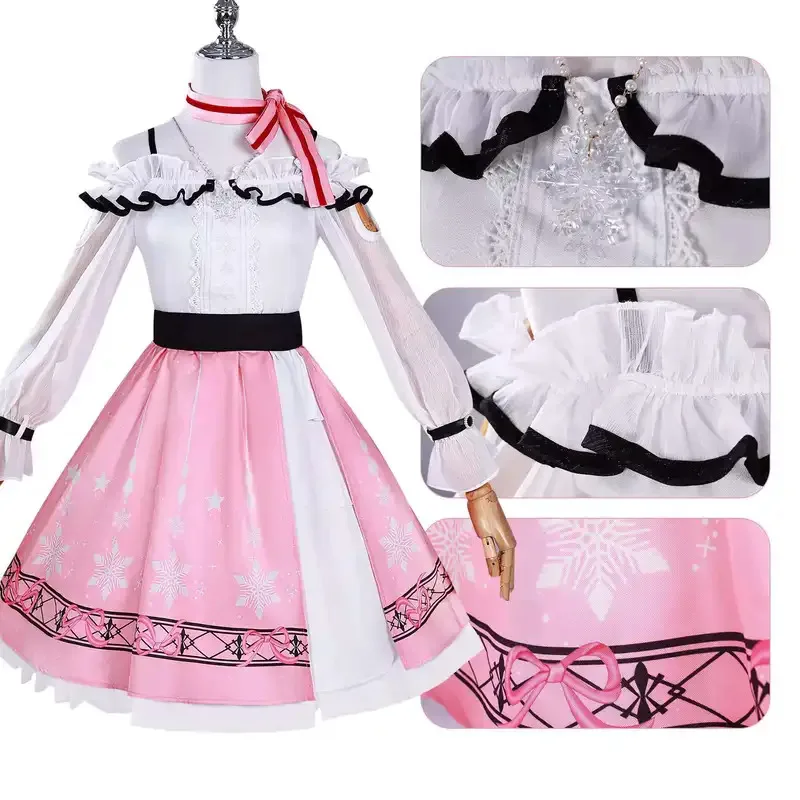 

NewGame Infinity Nikki Cosplay Costume Anime Fashion Pink Cute Dress Uniform Full Set For Women Girls Halloween Party Role Play2