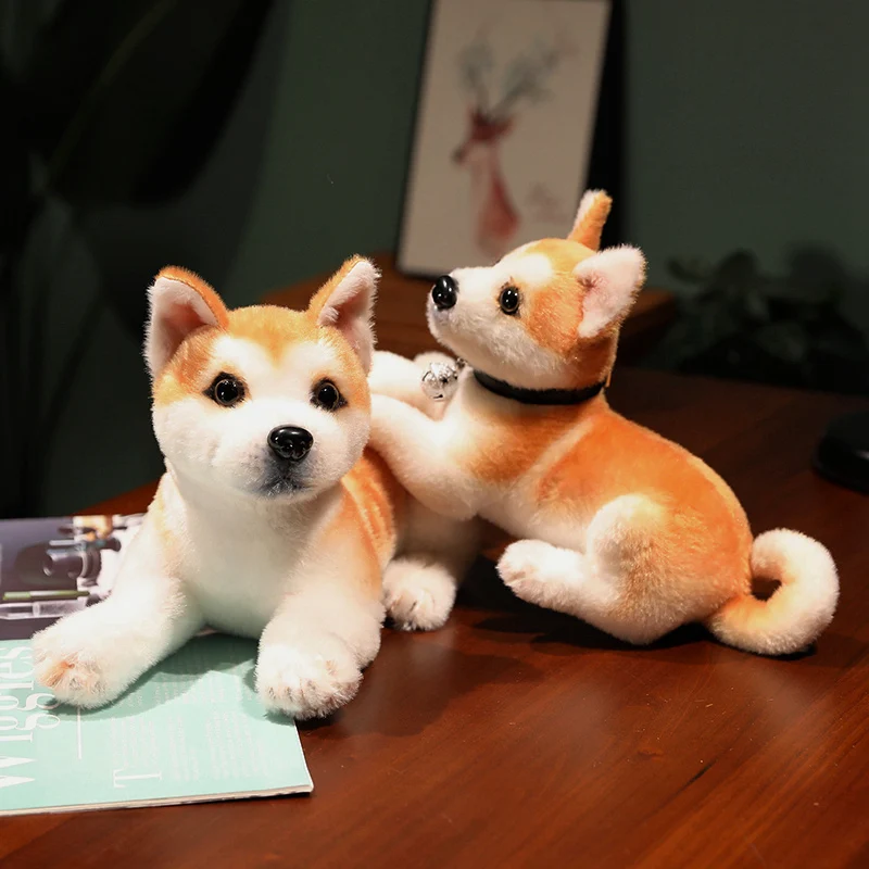 Juguetes de peluche de simulación de perro Akita para niños, decoración del hogar, lindos muñecos de animales Shiba Inu, almohada suave Real, regalo para niños, 32cm