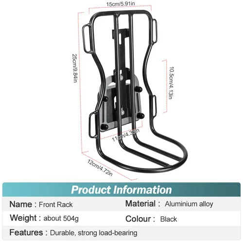 Imagen 2 del producto NEWBOLER-portaequipajes frontal de aleación de aluminio para bolsa de bicicleta Brompton, estante frontal ligero, portaequipajes, accesorios para bicicleta