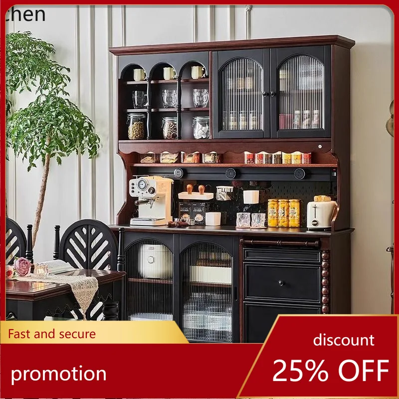 

LXC Retro Solid Wood Sideboard Wall-Mounted Integrated Storage Cabinet Kitchen Living Room Tea Cabinet Wine Cabinet