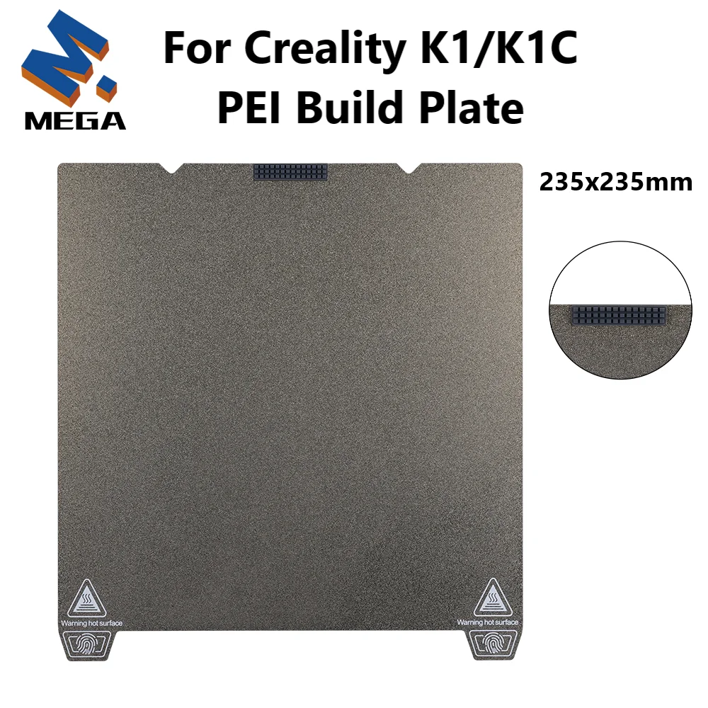 Для Creality K1/K1C PEI рабочая пластина 235x235 мм с силиконовой щеткой, магнитная сталь PEI, двойная доска для 3D-печати