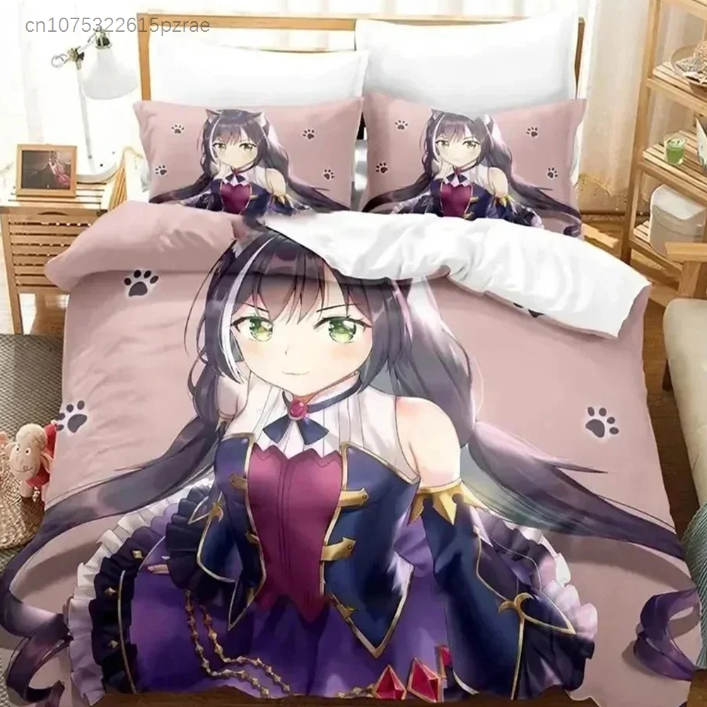3D Print Anime Game Princess Connect! ReDive Bedding Set Duvet Cover Bed Set Quilt Cover Pillowcase Queen Boys Adult