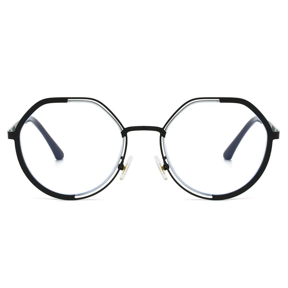 Stylish Round-Hexagon Eyeglasses Retro Trendy Lightweight Frame - Comfortable for Long-Time Wear, Versatile for All Outfits