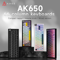 New AJAZZ AK650 Wireless Mechanical Keyboard Bluetooth Triple Mode Customized Game Gasket with Screen Gaming Wired Gift