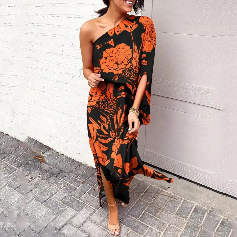 2022 African Dresses for Women Summer African Long Dress Women Beach Party Dresses Elegant Backless Off Shoulder Maxi Dress