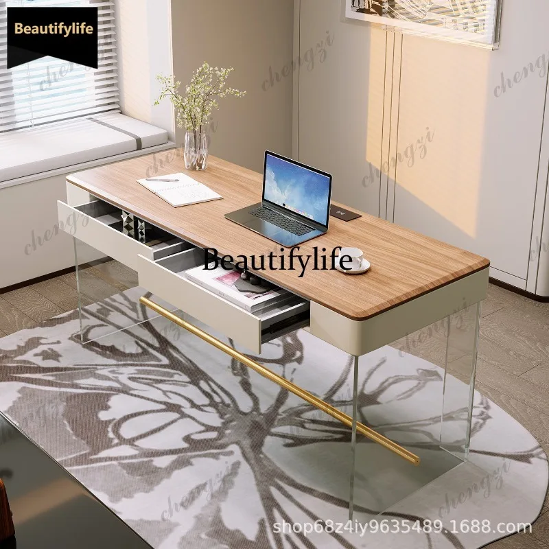 D80 Italian minimalist solid wood desk walnut light luxury home computer room creative desk chair