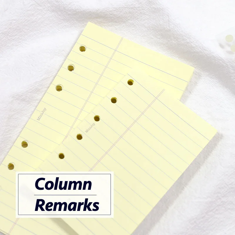 Fromthenon Simplified Yellow Loose Leaf Paper A6A7 Column Remarks Colored Replacement Core Horizontal Line Inner Page