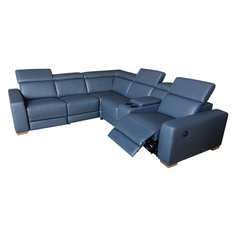 #Modern Luxury Leather Sectional Electronic Living Room L Shape Recliner Sofa