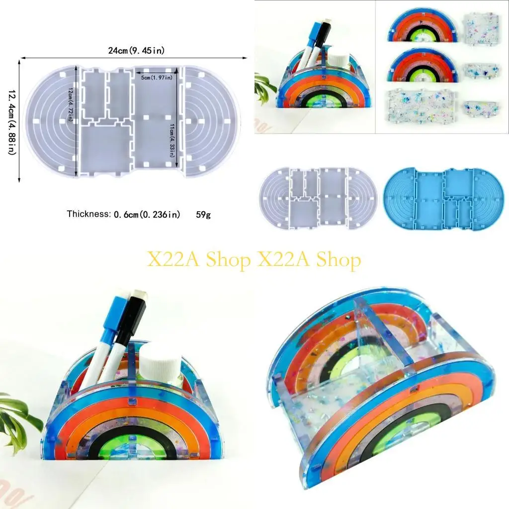 Unique Elegant Rainbow Pen Holder Silicone Mould for Craft and Jewelry Storage