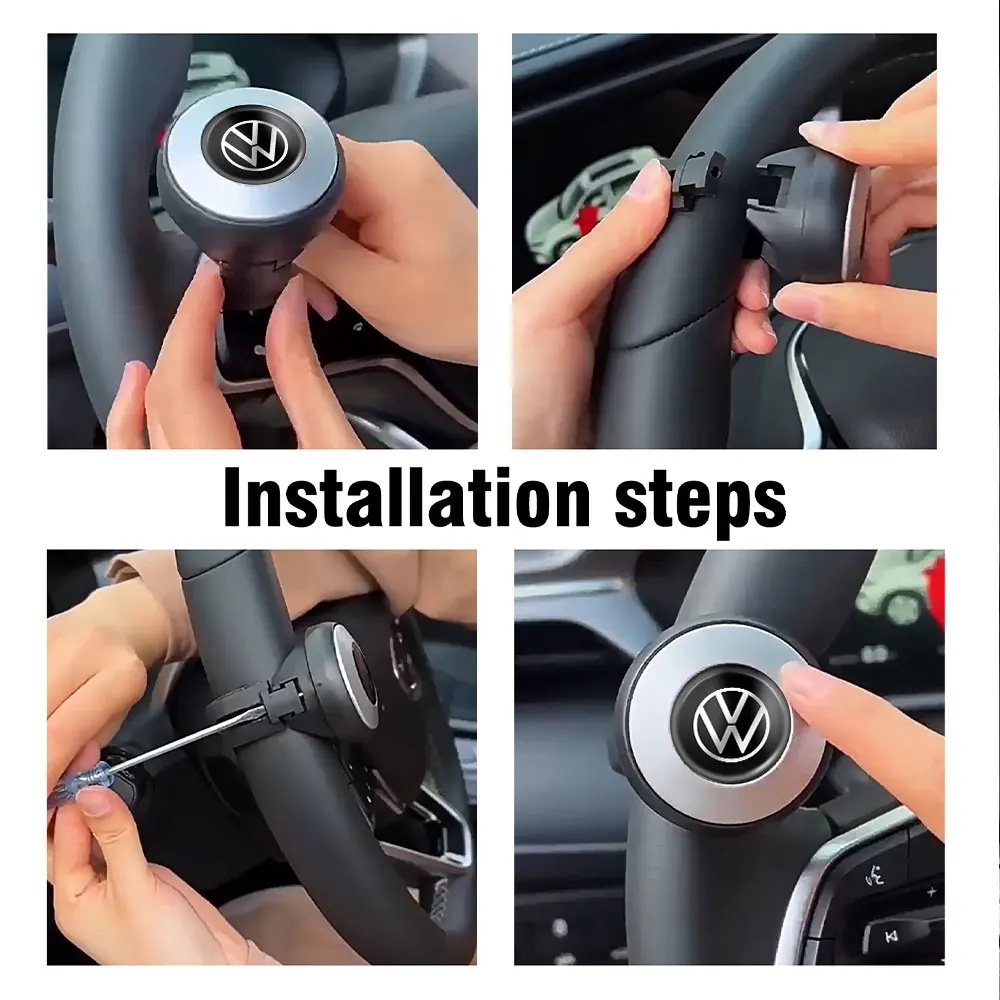 Universal Truck Heavy Car Duty Anti Slip Steering Wheel Cover Spinner Knob Handle Booster Grip For Volkswagen GOLF Tiguan Polo