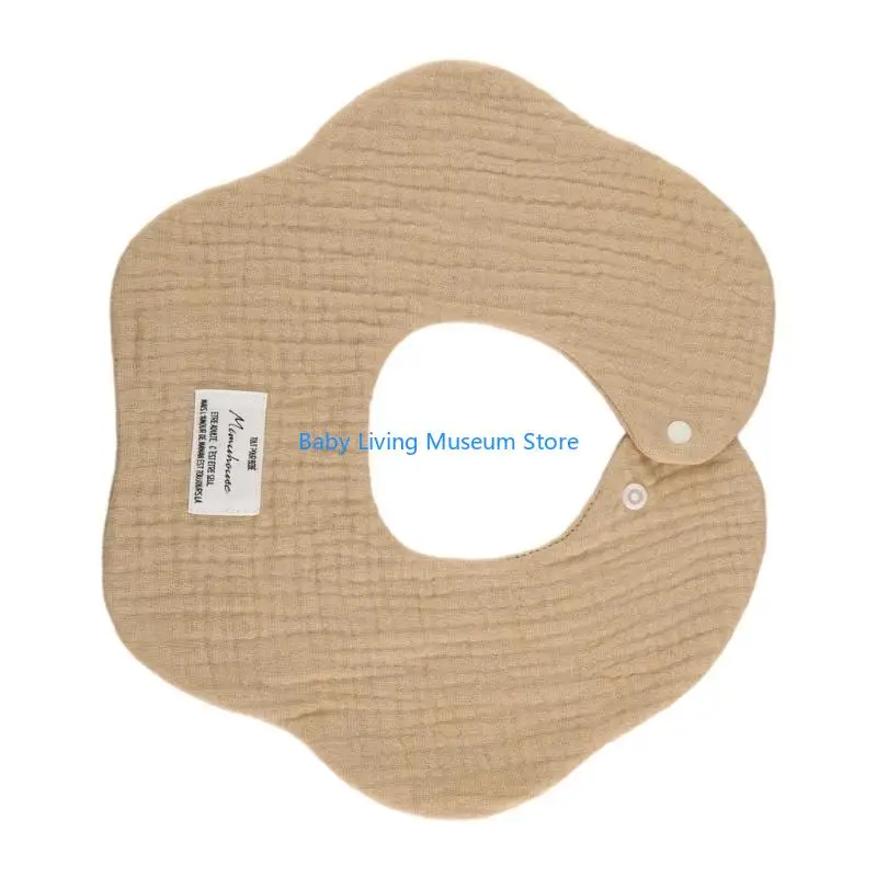 

P31C Baby Bibs Adjustable Feeding Bibs for Infant 6 Layer Saliva Towel Soft Breathable Drooling Apron 360 Degree Burp Cloths