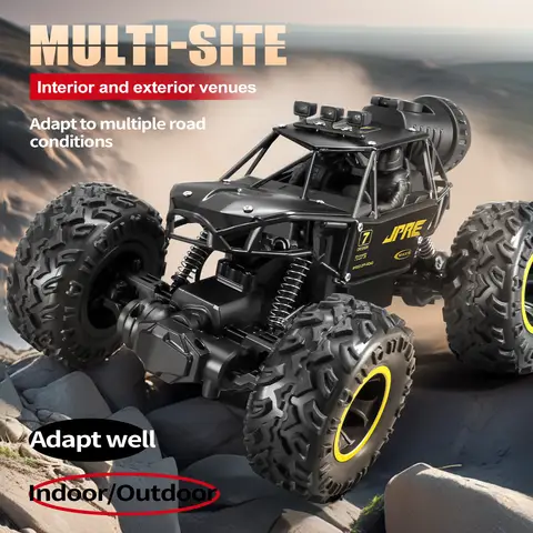 New Alloy High-Speed 4WD Remote Control Car with Spray and Lights, Off-Road Rock Climbing Model - Perfect Gift for Boys