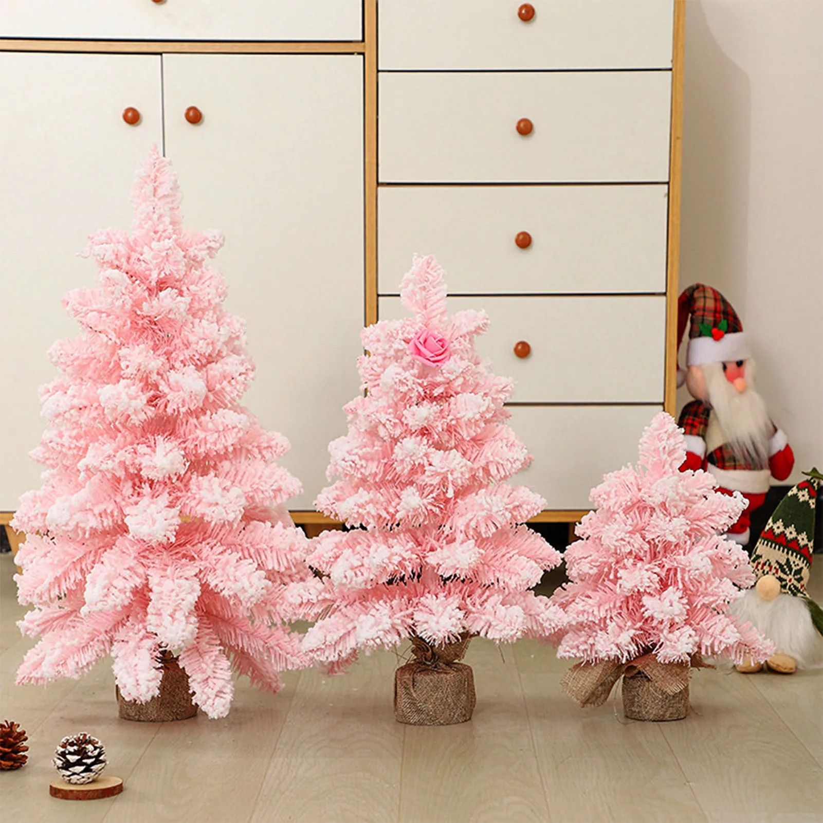 

30cm/45cm/60cm Pink Christmas Tree Artificial Mini Desktop Xmas Tree for Home Party DIY Decoration New Year Gift Navidad 2025