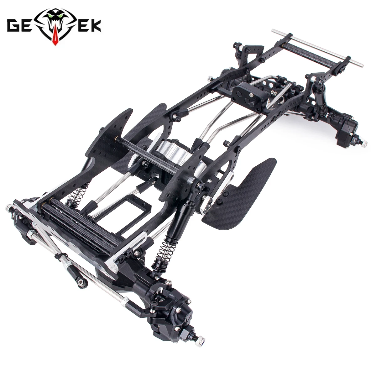 

Carbon Fiber Frame Rail LCG Chassis Kit with Ultralight Portal Transmission Skid Plate for 1/10 RC Crawler Comp Rigs SCX10 Capra
