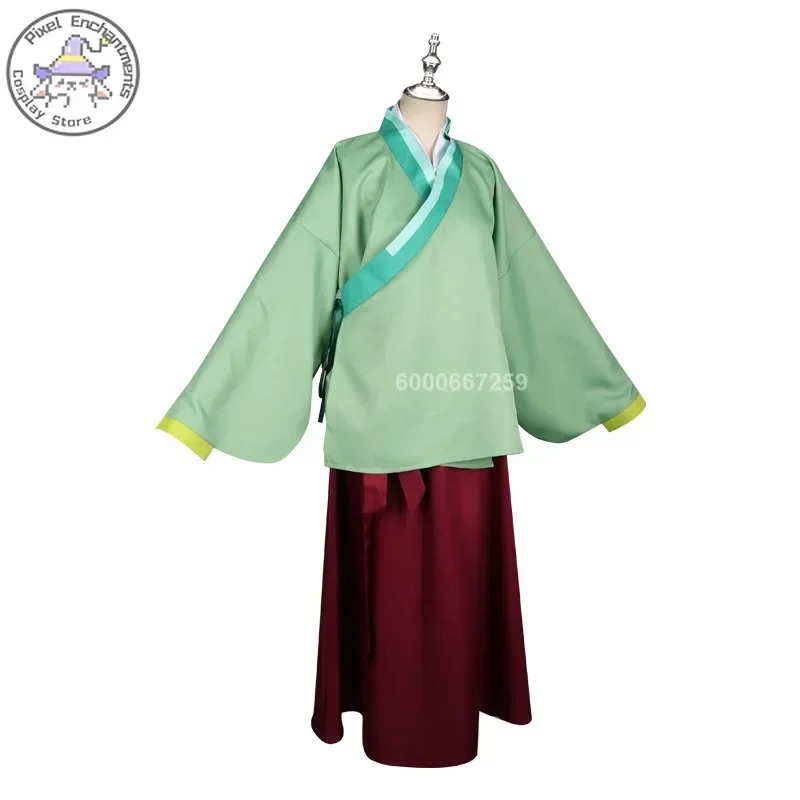 The Apothecary Diaries Maomao 코스프레 의상 가발 애니메이션 귀여운 드레스 스커트 그린 탑 복장 할로윈 파티 여성용 여자 #   1 #