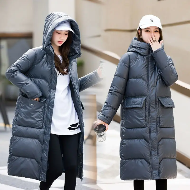 Piumino addensare parka donna 2025 inverno nuova donna stile occidentale lungo piumino cappotto imbottito in cotone soprabito pane