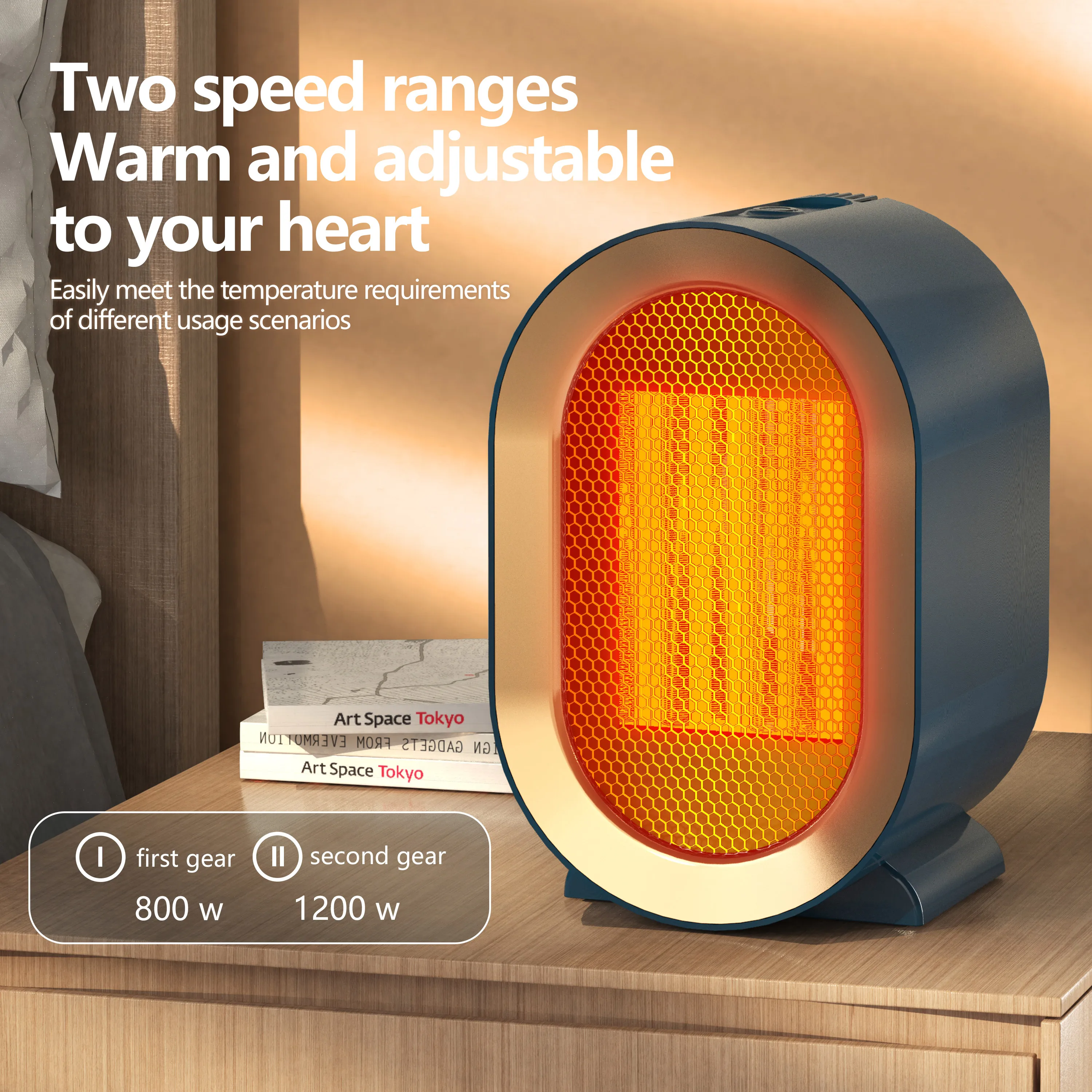 Wholesale 1200 Watt Mini PTC Ceramic Electric Heater Leafless Desktop Fan for Smart Home Office & Home Space Heating