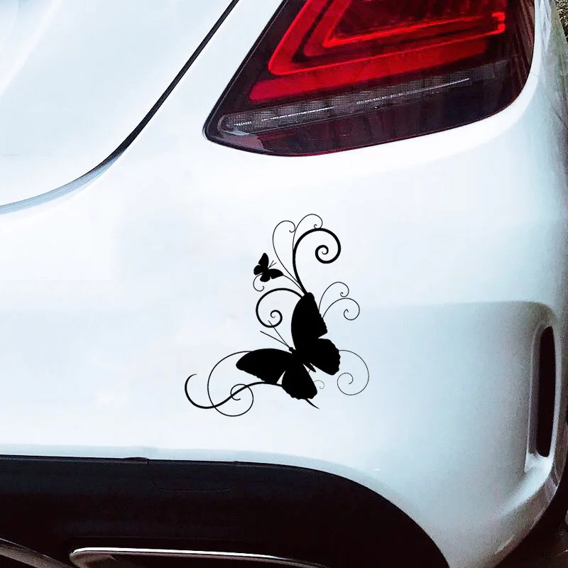 美しい蝶の車のステッカー,ビニールフィルムステッカー,カーアクセサリー,車体,バンパー,窓,オートバイ,ラップトップ,壁,15x16cm
