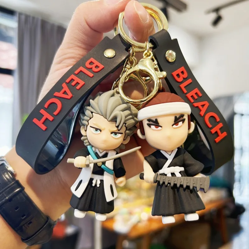 Cute Doll Keyring Anime Bleach Car Key Chain Keychain for Bag Charm Kurosaki Ichigo Abarai Renji Keychains Women Men Friends Y2K