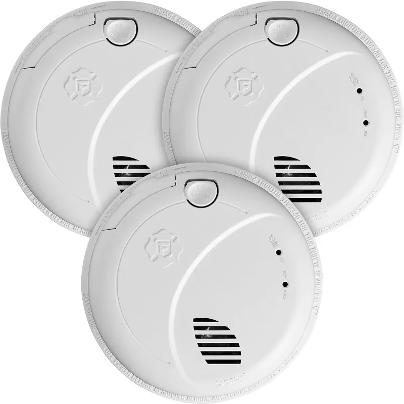 

Interconnect Hardwire Combination Smoke & Carbon Monoxide Alarm with Battery Backup and Voice & Location Alerts, 3-Pack