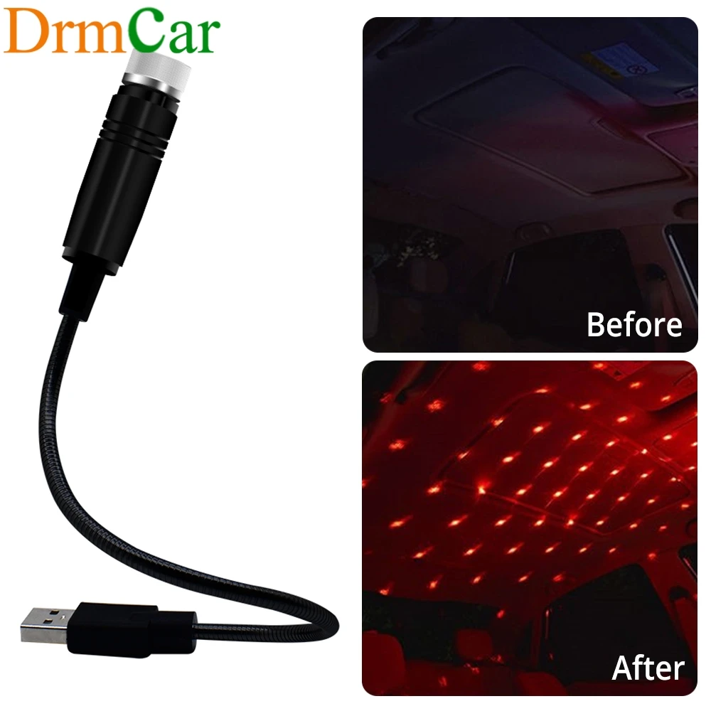 Auto SUB Atmosphere Lamp Star Ceiling Reading Light Laser Projection Decorative Led Car Trunk Roof Interior Room Home Dome Ligh