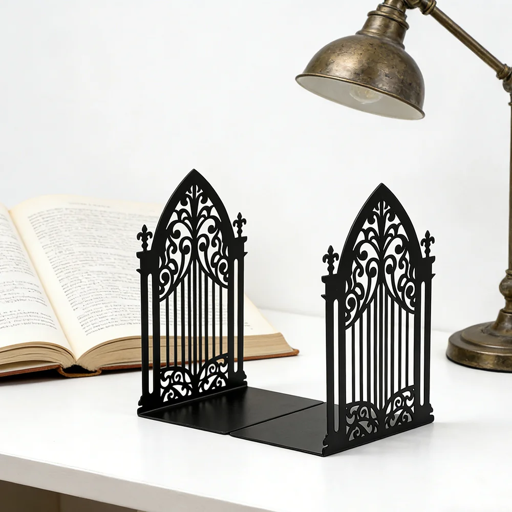 

Metal Bookends for Shelves, Modern Decorative Heavy Duty Study Book Support Stoppers for Office, Desk, Room Simple Tall Bookends