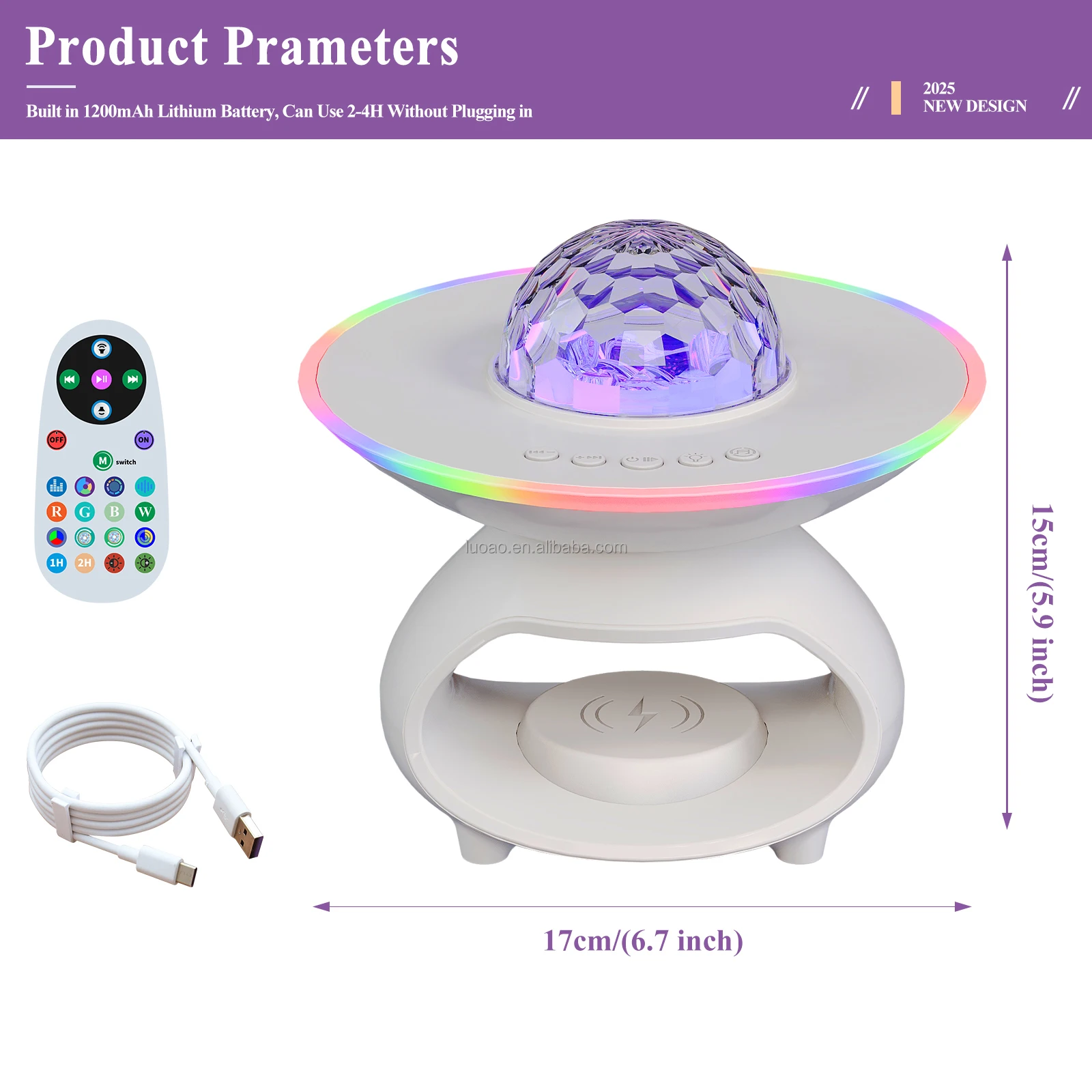 

Projector Starry Flash Rhythm Nebula Laser Wireless Charging RGB BT Player Night Lights Speaker Desk Table Lamps LED Music Light