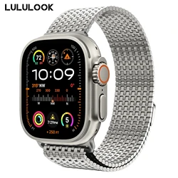 LULULOOK Watch Band For Apple,Mesh Loop Stainless Steel Magnetic Clasp Band For Apple Watch Ultra 2/Series 10/9/8/7/6/SE/5/4/3/2