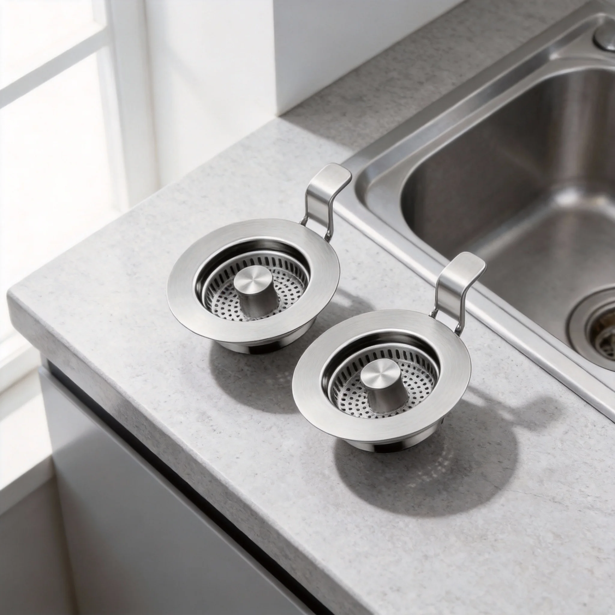 Upgrade 3-in-1 Stainless Steel Kitchen Sink Strainer Efficient Debris Catcher With Anti-Clogging Basket And-Odor Filter ﻿