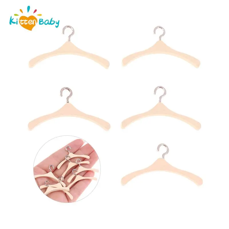 5Pcs 1:12 Dollhouse Miniture Coat Hanger Simulation Ladder Dolls Accessories Kids Pretend Play Toys for Doll House Decoration