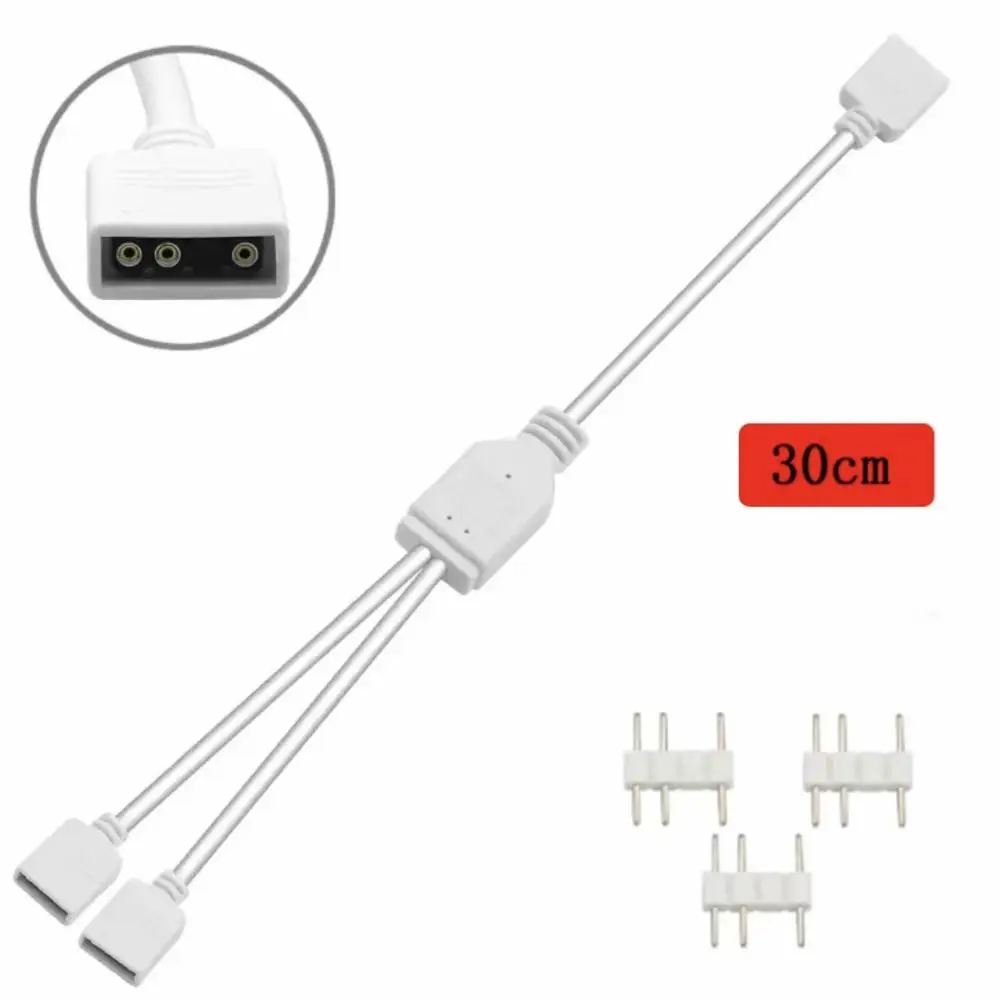 Professional 5V ARGB Splitter Cable 3pin Universal RGB Splitter Solder-Free Connector Cable DIY Lighting