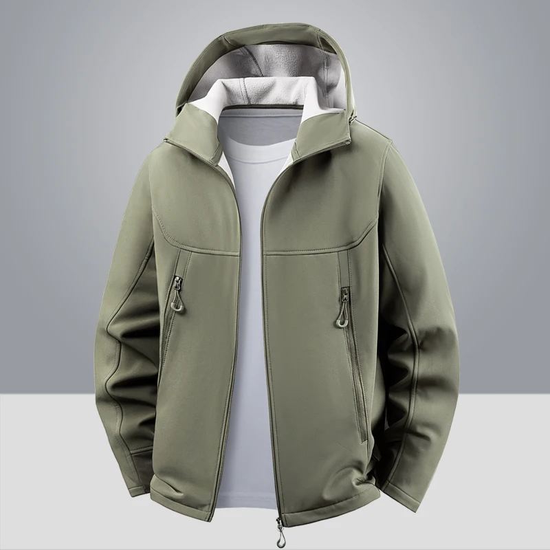 Plus Size Softshell Tactical Jacket Hooded Windbreaker Men Outdoor Climbing Hiking Sports Coat Field Combat Military Jackets 9XL