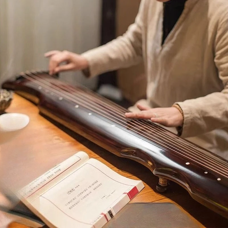Chinese Guqin Old Fir Wood Fuxi-style Gu Qin Beginners Professional Playing 7 String Qin Traditional Plucking String Instruments