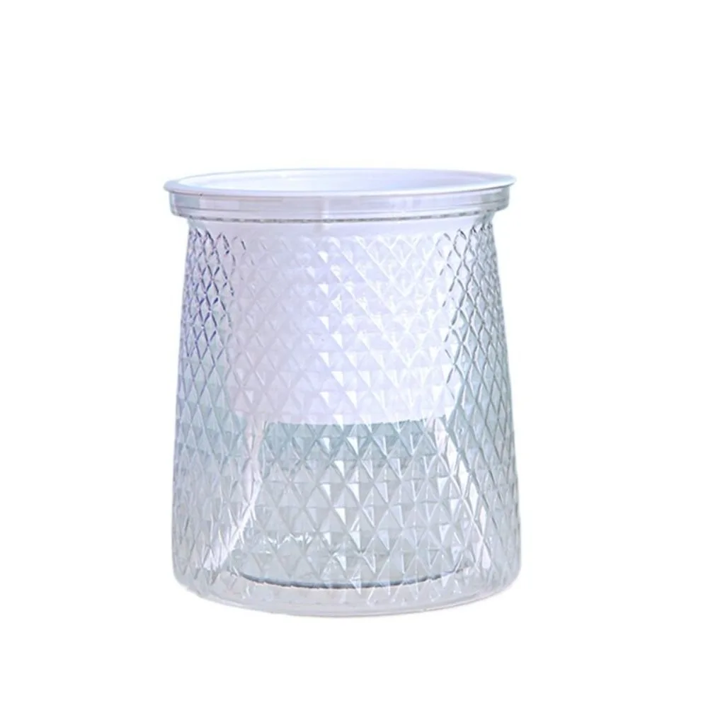 

Plastic Self Watering Plant Pot Transparent Automatic Flower Vase Double-layer Round Lazy Potted Flower Pot
