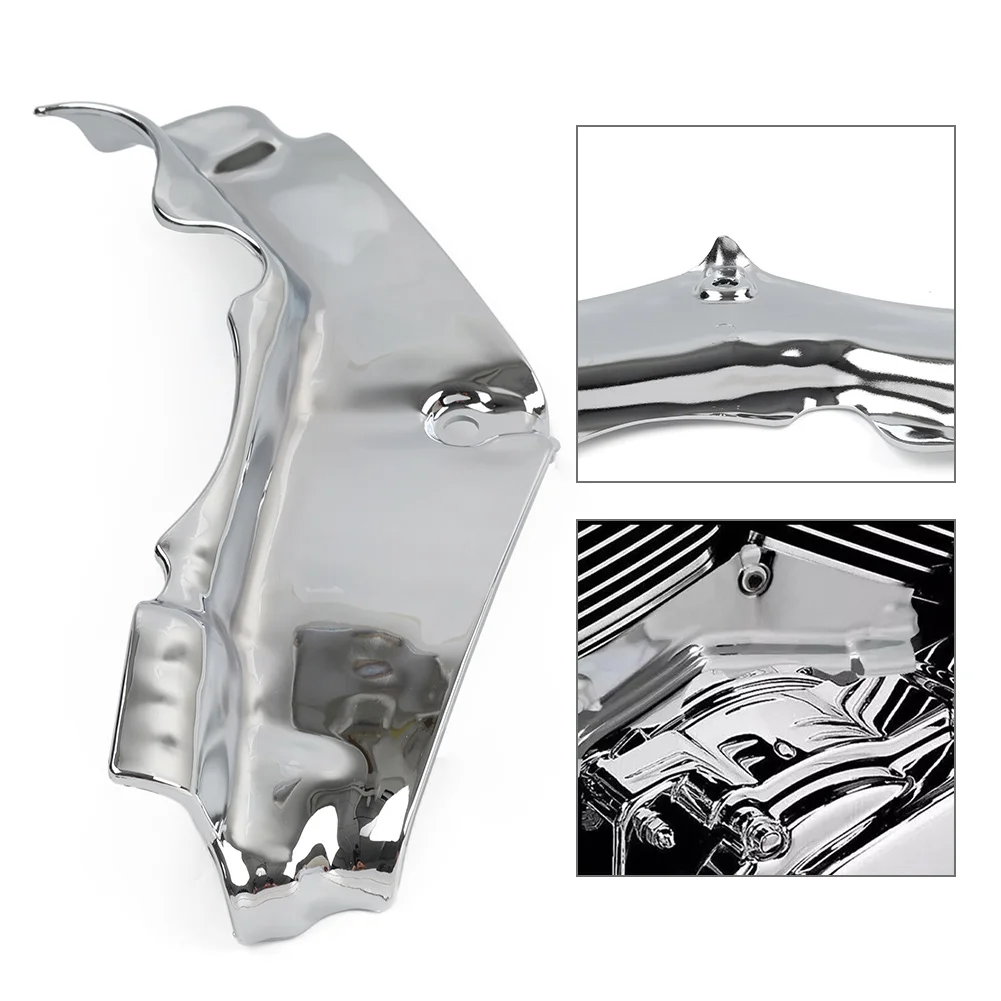 Motorbike Cylinder Base Engine Side Cover Guard 1set For Harley Touring Trike 2017 2018+ Plastic Chrome