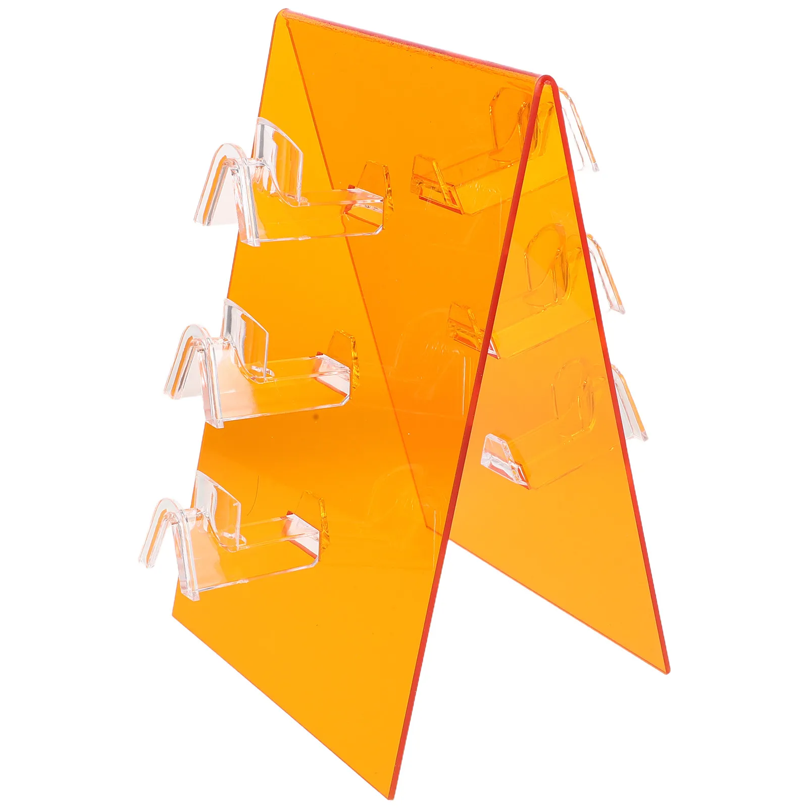 Acrylic Eyeglass Holder Stand Double-Sided Orange Acrylic Sunglasses Display Rack Eyewear Organizer for Optical Shop Retail