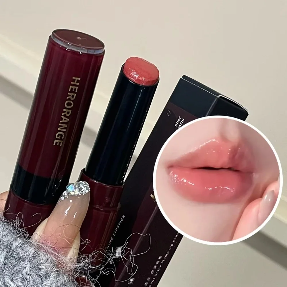 Lipstick Mirror Stain Long-Lasting Shiny Lip Gloss Makeup Moisturizing Nude Brown Jelly Lip Tint Non-stick Clear Pink Lip Glaze